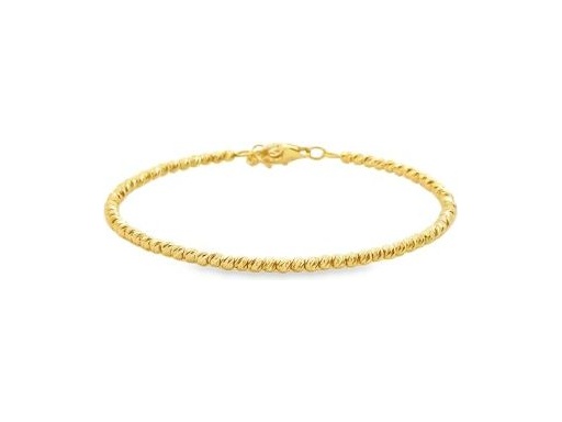 18K Yellow Gold Faceted Bead Bracelet